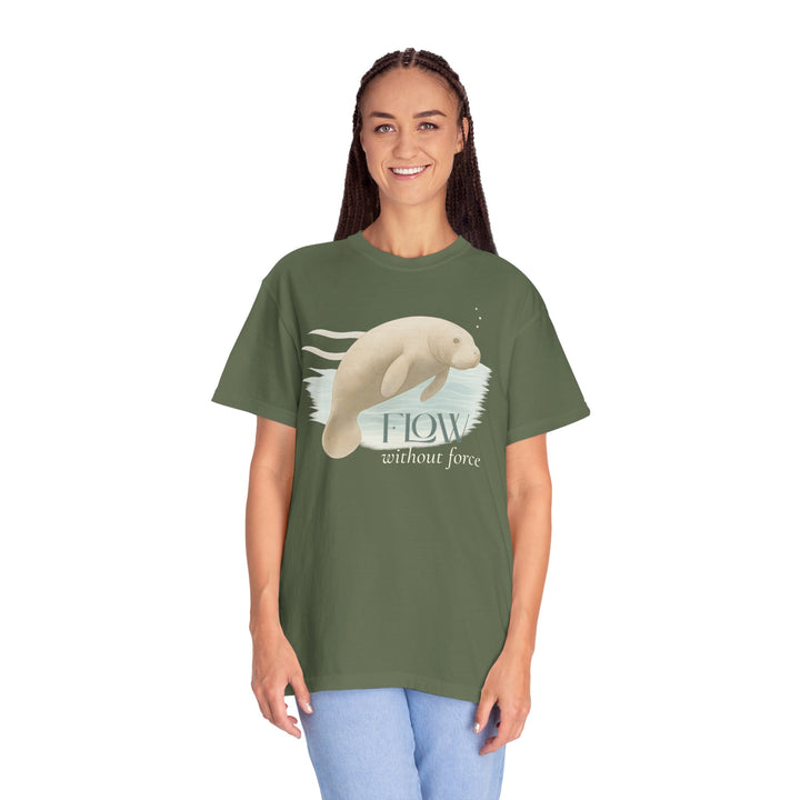Flow Without Force – Manatee | Calm & Centered | Sketch Series by Pure Perspective | Eco Friendly Graphic Tee