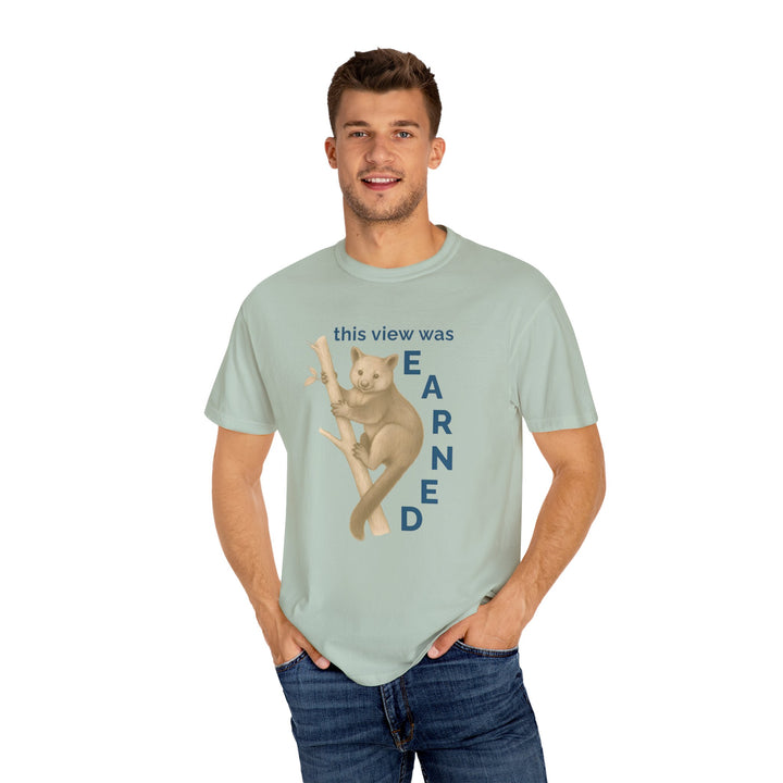 This View Was Earned – Tree Kangaroo | Joyful & Playful | Sketch Series by Pure Perspective | Eco Friendly Graphic Tee