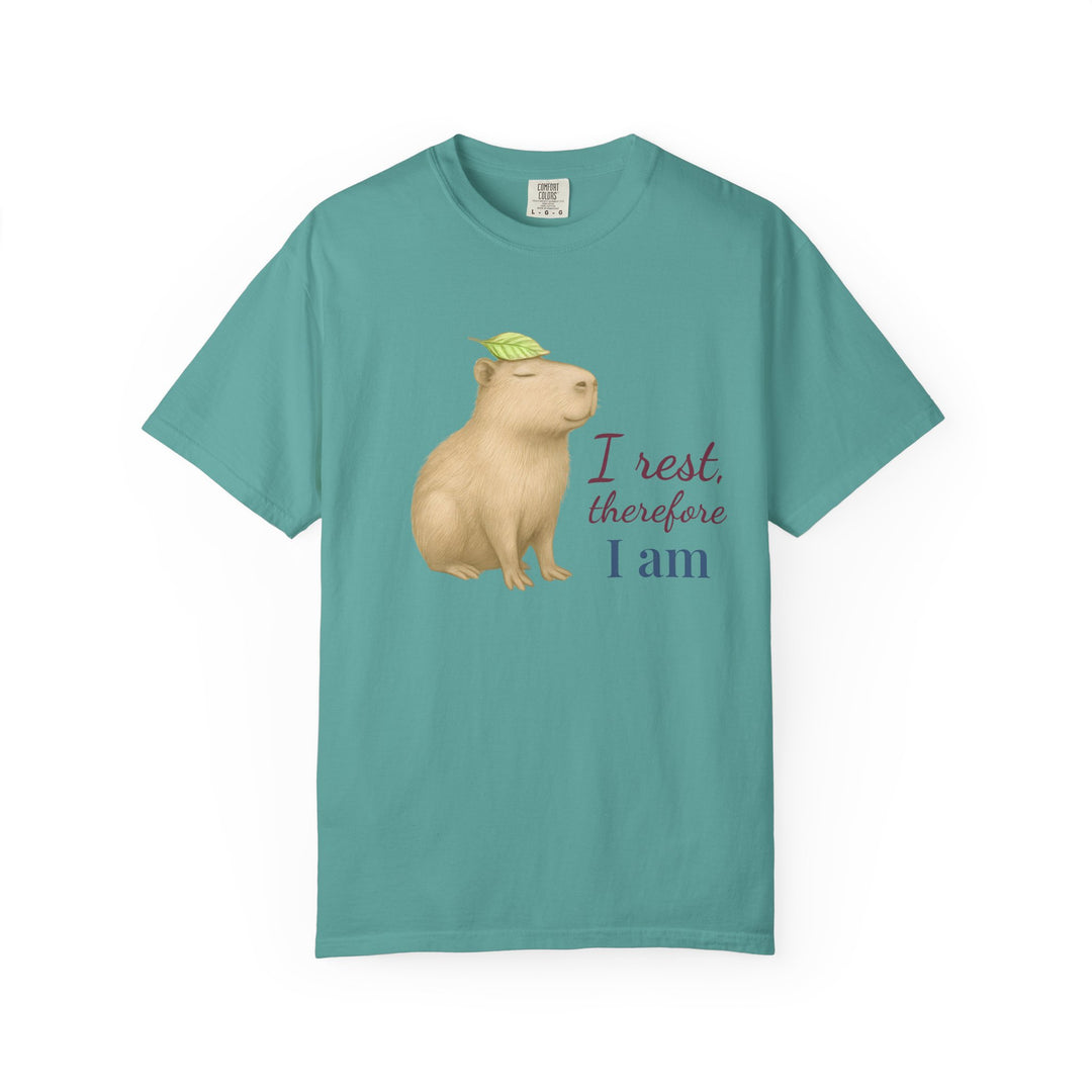I Rest, Therefore I Am – Capybara | Grounded & Gentle | Sketch Series by Pure Perspective | Eco Friendly Graphic Tee
