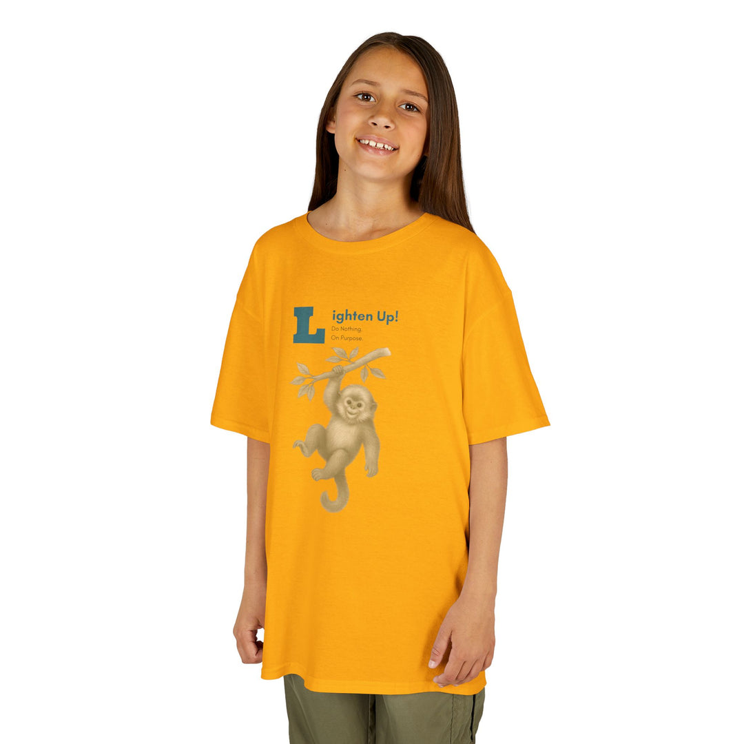 Kids Golden Snub-Nosed Monkey Tee | "Lighten Up" | Sketch Design | Eco-Conscious | Joyful & Playful