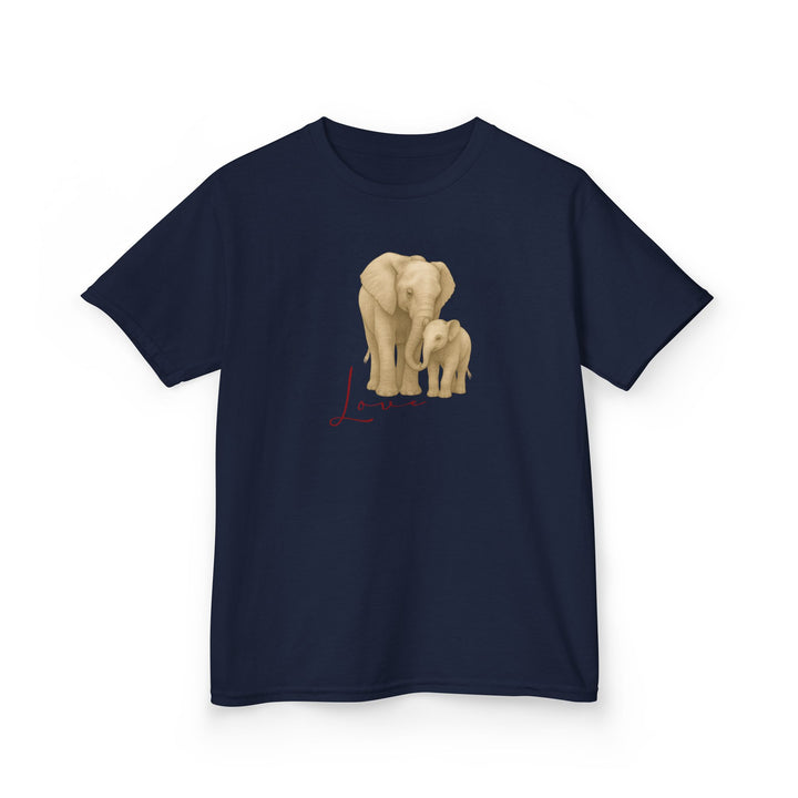 Kids Elephant with Calf Tee | "Love" | Sketch Design | Eco-Conscious | Connected & Compassionate