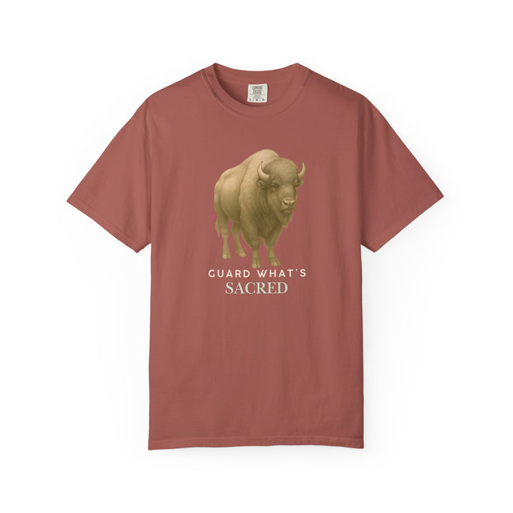 Guard What's Sacred – Bison | Connected & Compassionate | Sketch Series by Pure Perspective App | Eco Friendly Graphic Tee