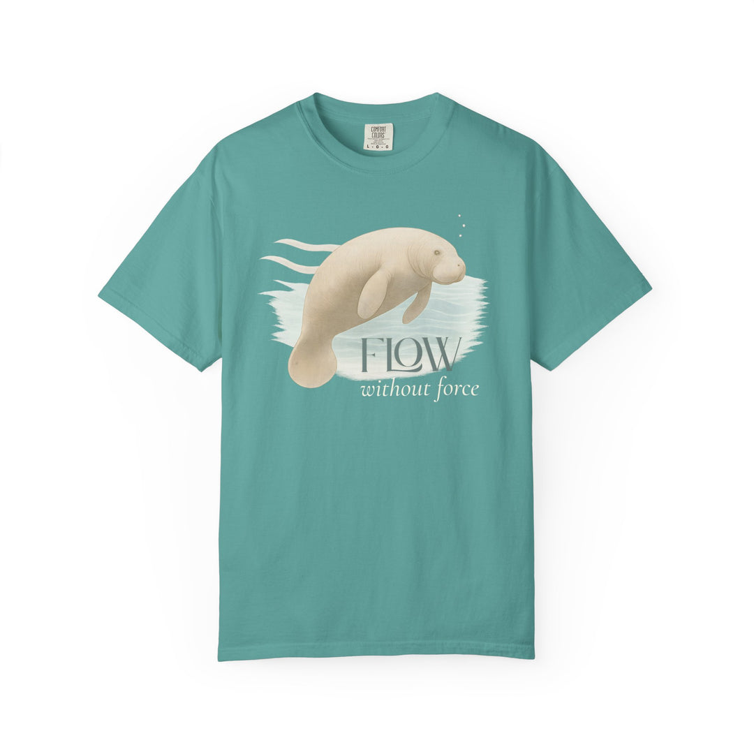 Flow Without Force – Manatee | Calm & Centered | Sketch Series by Pure Perspective | Eco Friendly Graphic Tee