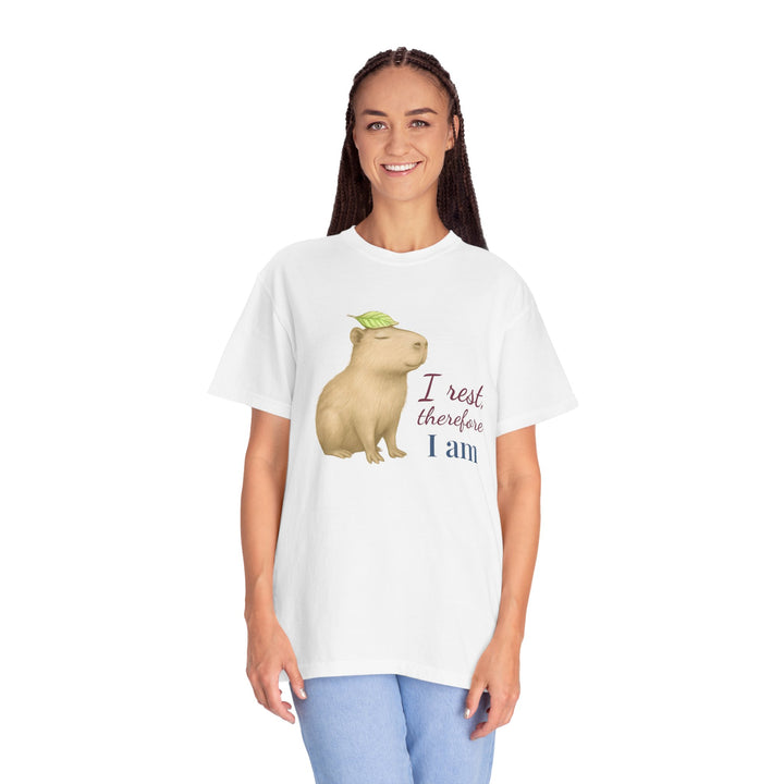 I Rest, Therefore I Am – Capybara | Grounded & Gentle | Sketch Series by Pure Perspective | Eco Friendly Graphic Tee