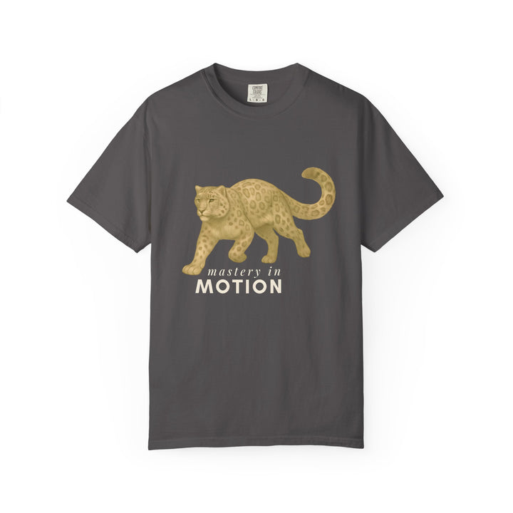 Master In Motion – Snow Leopard | Patience & Peaceful | Sketch Series by Pure Perspective App | Eco Friendly Graphic Tee