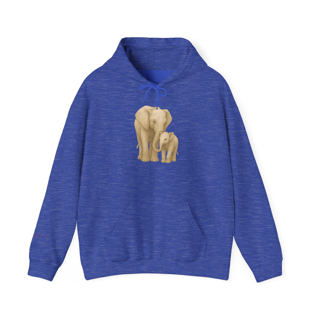 Love – Elephant Mother and Calf Edition | Connected & Compassionate Series | Unisex Heavy Blend™ Hooded Sweatshirt | Eco-Friendly Apparel