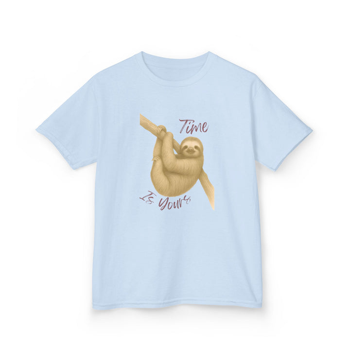 Kids Sloth Tee | "Time is Yours" | Sketch Design | Eco-Conscious | Patient & Peaceful