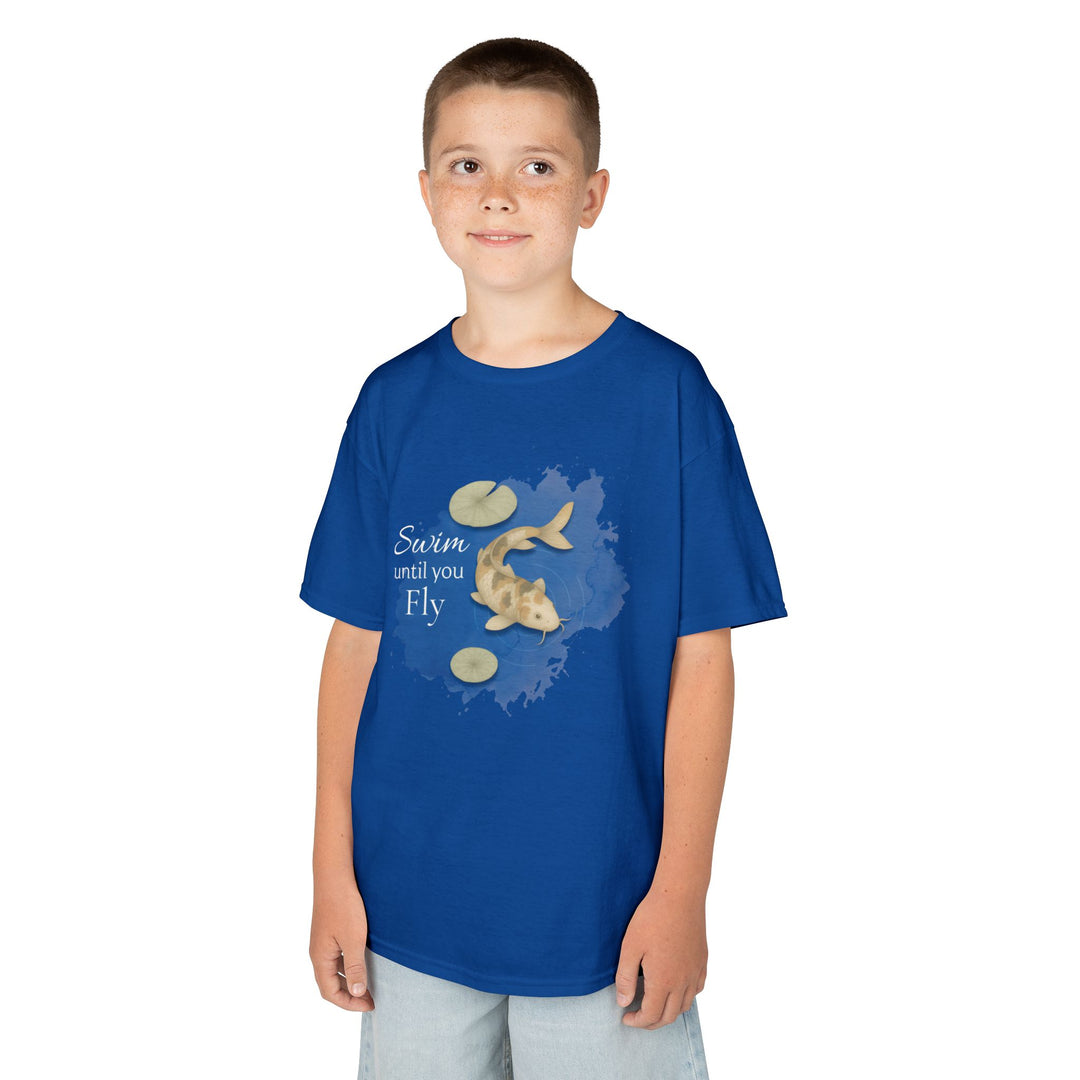 Kids Koi Fish Tee | "Swim Until You Fly" | Sketch Design | Eco-Conscious | Hopeful & Healing