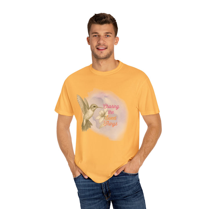 Chasing the Sweet Things – Hummingbird | Hopeful & Healing | Sketch Series by Pure Perspective | Eco Friendly Graphic Tee