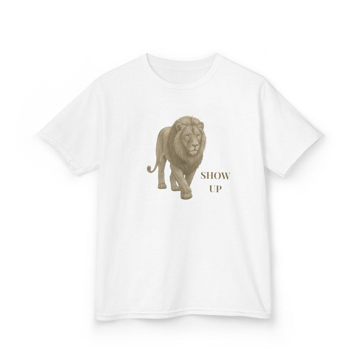 Kids Lion Tee | "Show Up" | Sketch Design | Eco-Conscious | Empowered & Bold