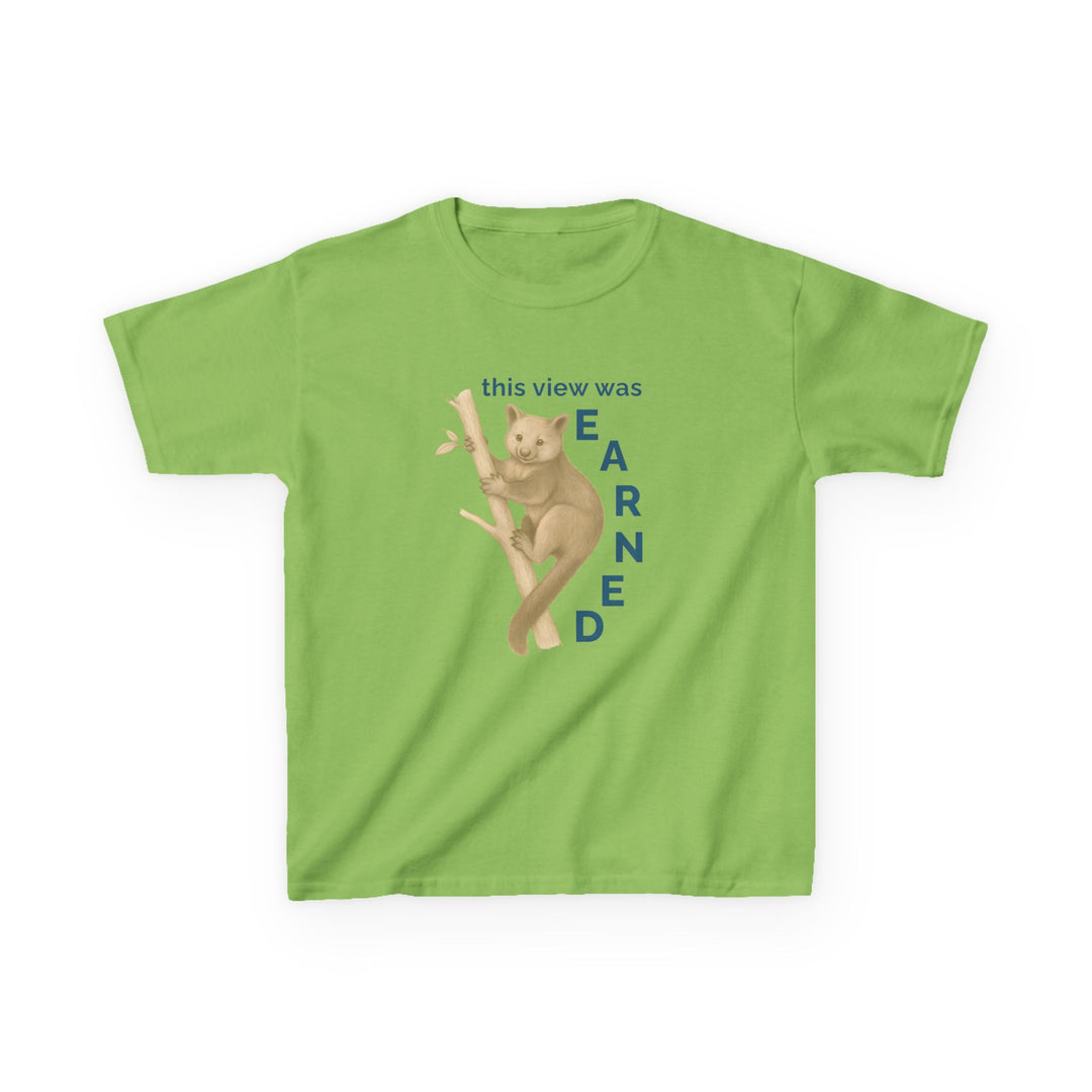 Kids Tree Kangaroo Tee | "This View Was Earned" | Sketch Design | Eco-Conscious | Joyful & Playful