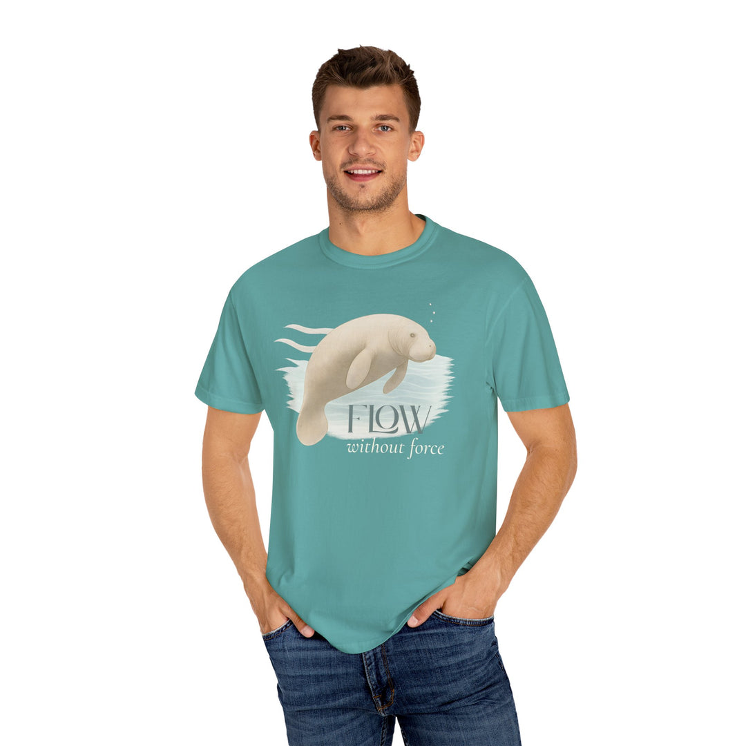 Flow Without Force – Manatee | Calm & Centered | Sketch Series by Pure Perspective | Eco Friendly Graphic Tee