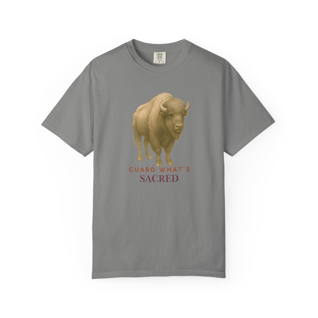 Guard What's Sacred – Bison | Connected & Compassionate | Sketch Series by Pure Perspective App | Eco Friendly Graphic Tee