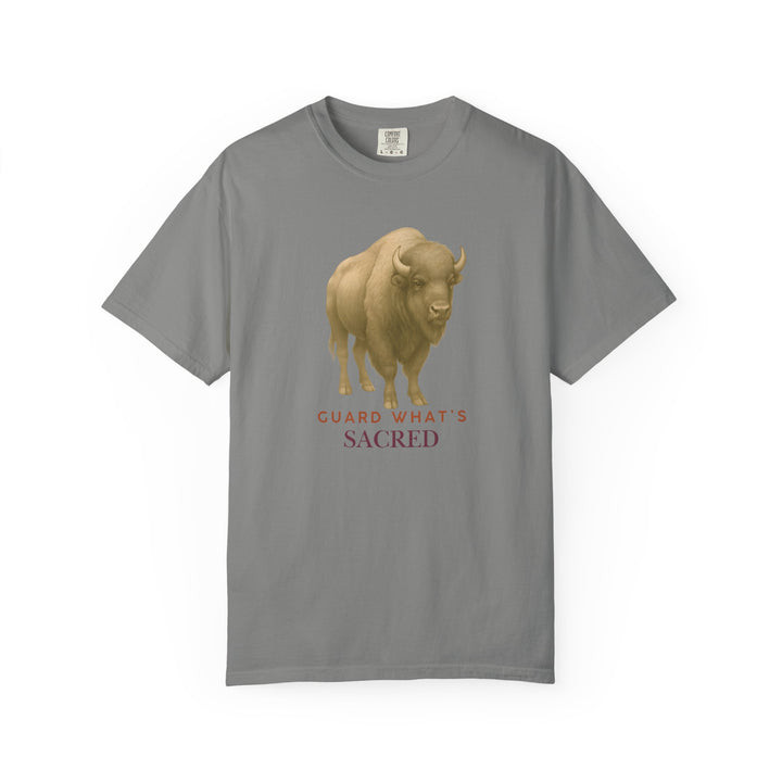 Guard What's Sacred – Bison | Connected & Compassionate | Sketch Series by Pure Perspective App | Eco Friendly Graphic Tee