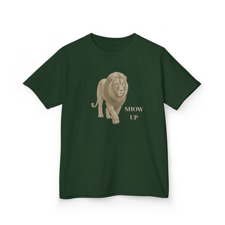 Kids Lion Tee | "Show Up" | Sketch Design | Eco-Conscious | Empowered & Bold