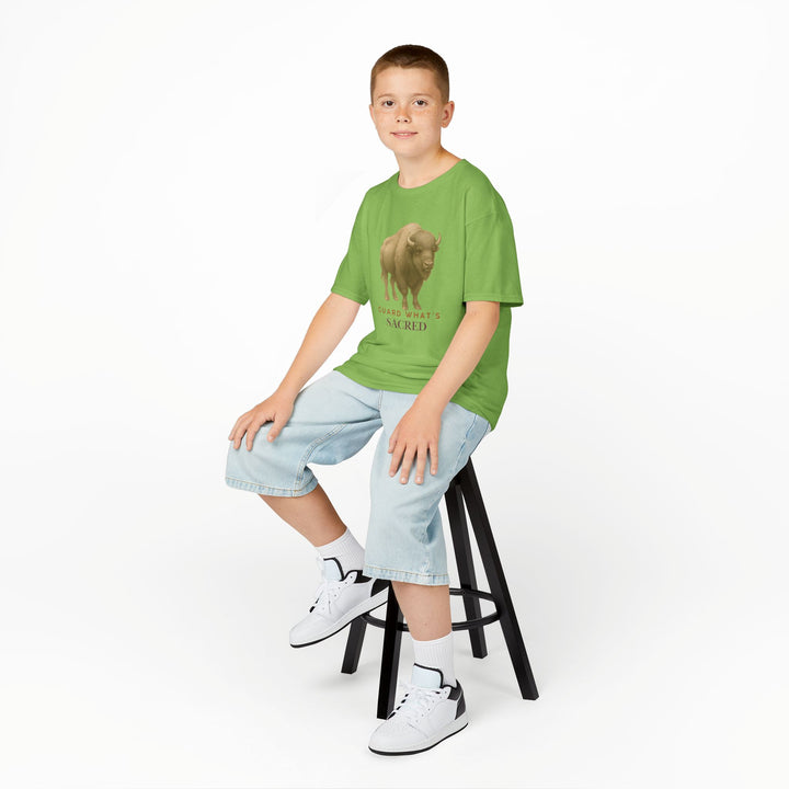 Kids Bison Tee | "Guard What's Sacred" | Sketch Design | Eco-Conscious | Connected & Compassionate