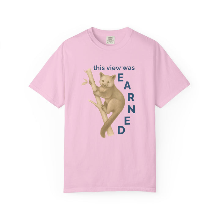 This View Was Earned – Tree Kangaroo | Joyful & Playful | Sketch Series by Pure Perspective | Eco Friendly Graphic Tee