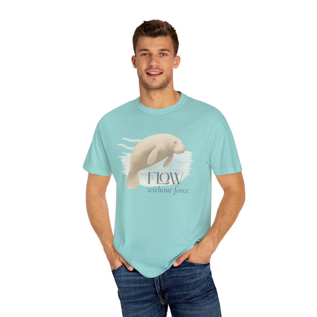 Flow Without Force – Manatee | Calm & Centered | Sketch Series by Pure Perspective | Eco Friendly Graphic Tee