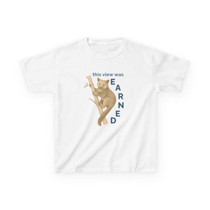 Kids Tree Kangaroo Tee | "This View Was Earned" | Sketch Design | Eco-Conscious | Joyful & Playful