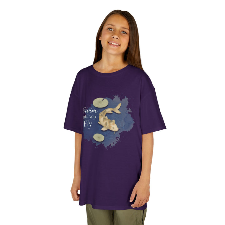 Kids Koi Fish Tee | "Swim Until You Fly" | Sketch Design | Eco-Conscious | Hopeful & Healing