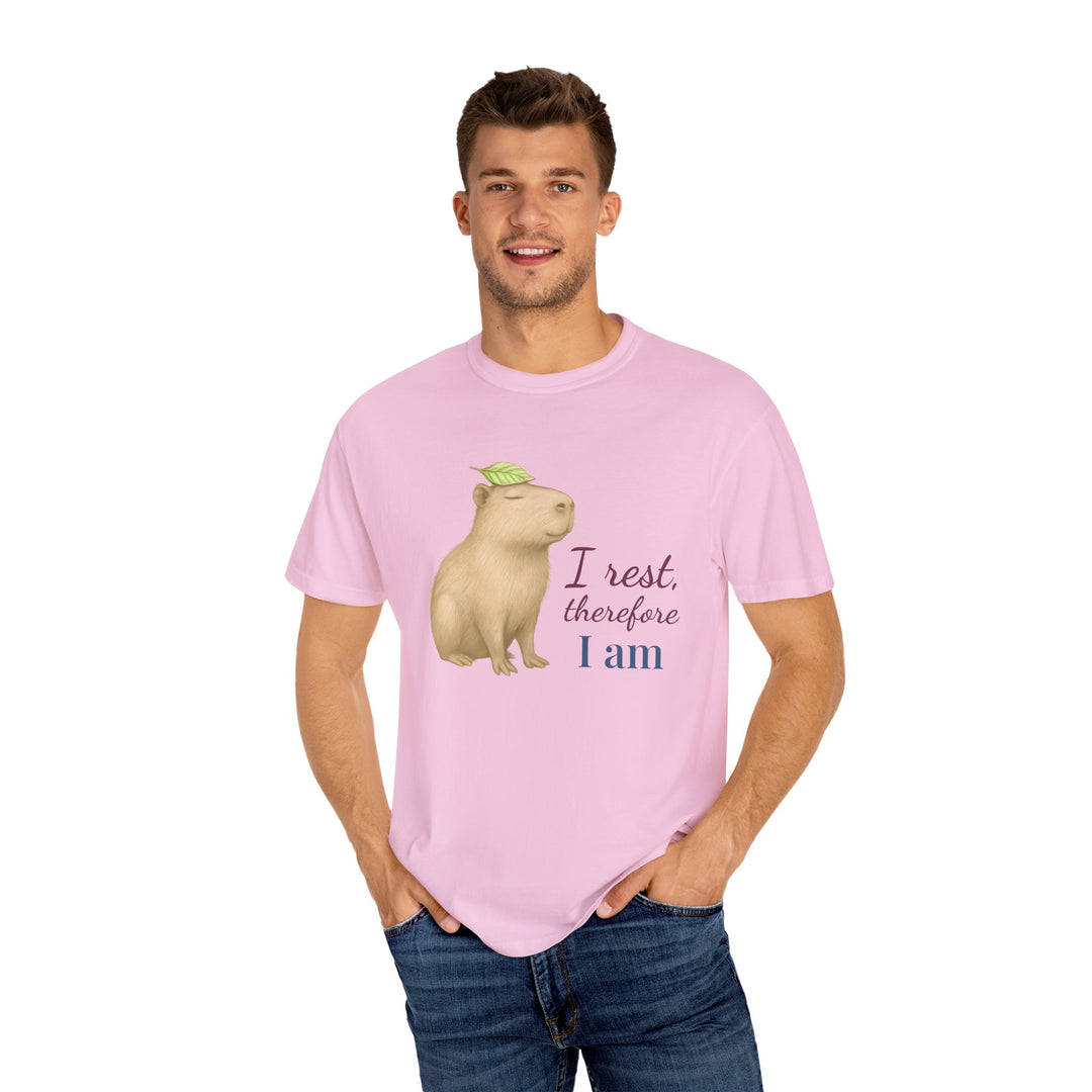 I Rest, Therefore I Am – Capybara | Grounded & Gentle | Sketch Series by Pure Perspective | Eco Friendly Graphic Tee