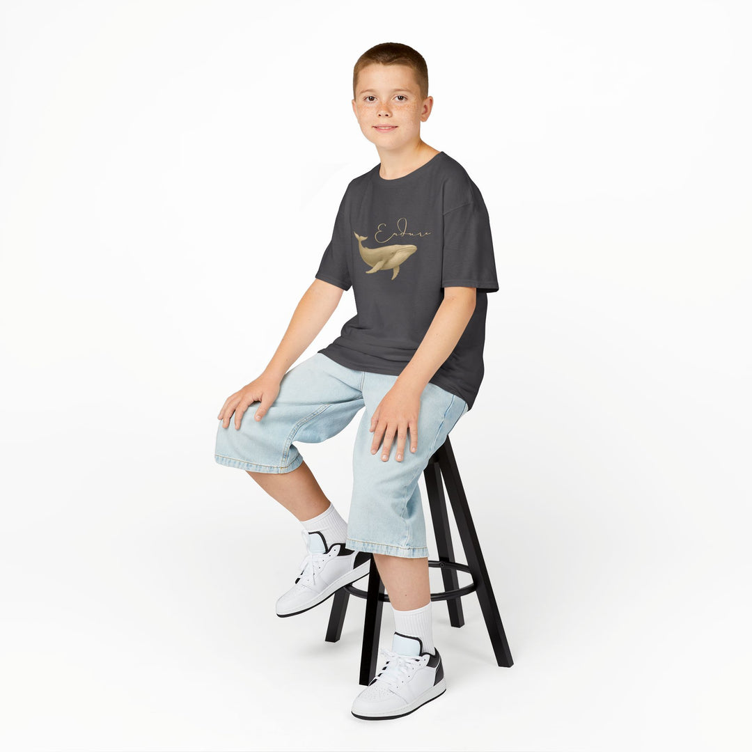 Kids Blue Whale Tee | "Endure" | Sketch Design | Eco-Conscious | Connected & Compassionate