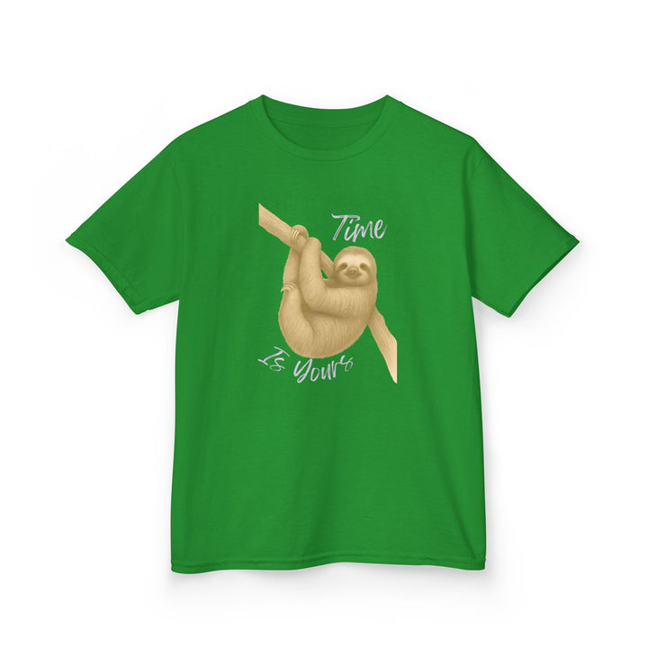 Kids Sloth Tee | "Time is Yours" | Sketch Design | Eco-Conscious | Patient & Peaceful
