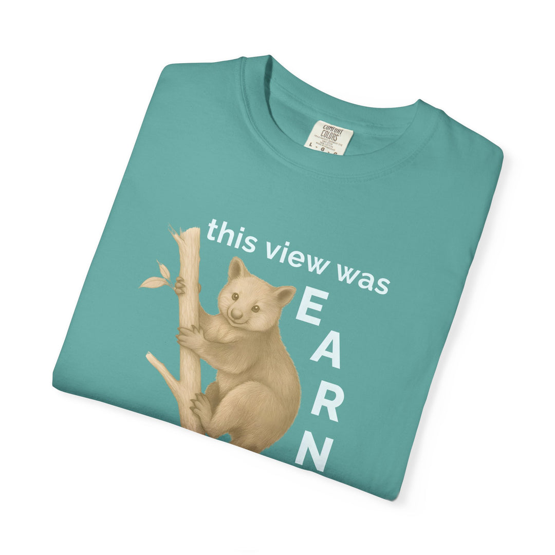 This View Was Earned – Tree Kangaroo | Joyful & Playful | Sketch Series by Pure Perspective | Eco Friendly Graphic Tee