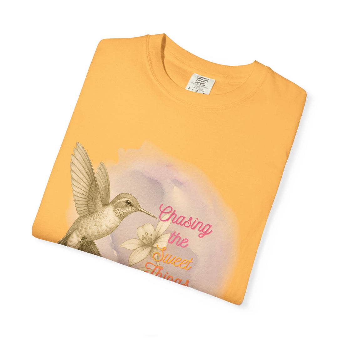 Chasing the Sweet Things – Hummingbird | Hopeful & Healing | Sketch Series by Pure Perspective | Eco Friendly Graphic Tee