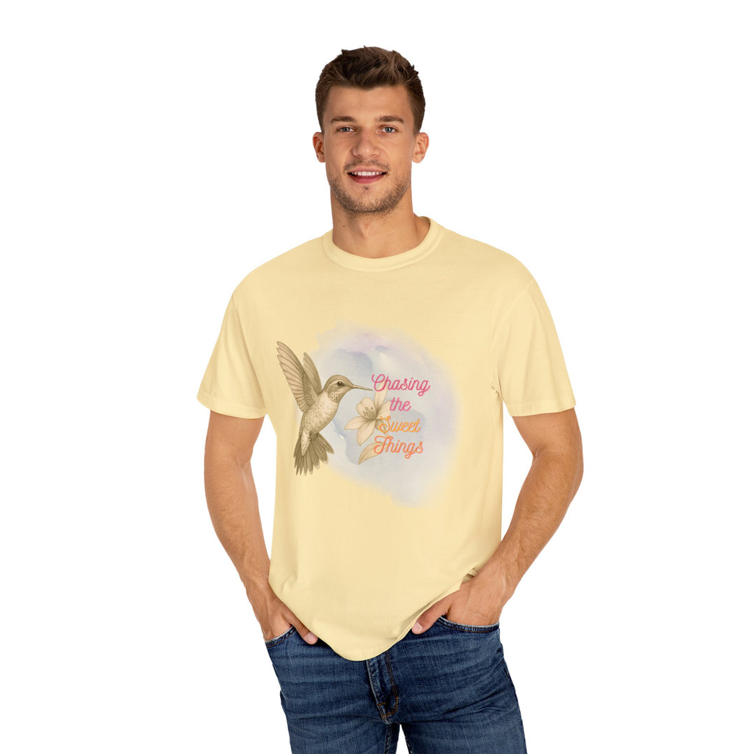 Chasing the Sweet Things – Hummingbird | Hopeful & Healing | Sketch Series by Pure Perspective | Eco Friendly Graphic Tee