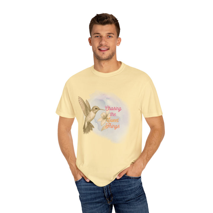 Chasing the Sweet Things – Hummingbird | Hopeful & Healing | Sketch Series by Pure Perspective | Eco Friendly Graphic Tee