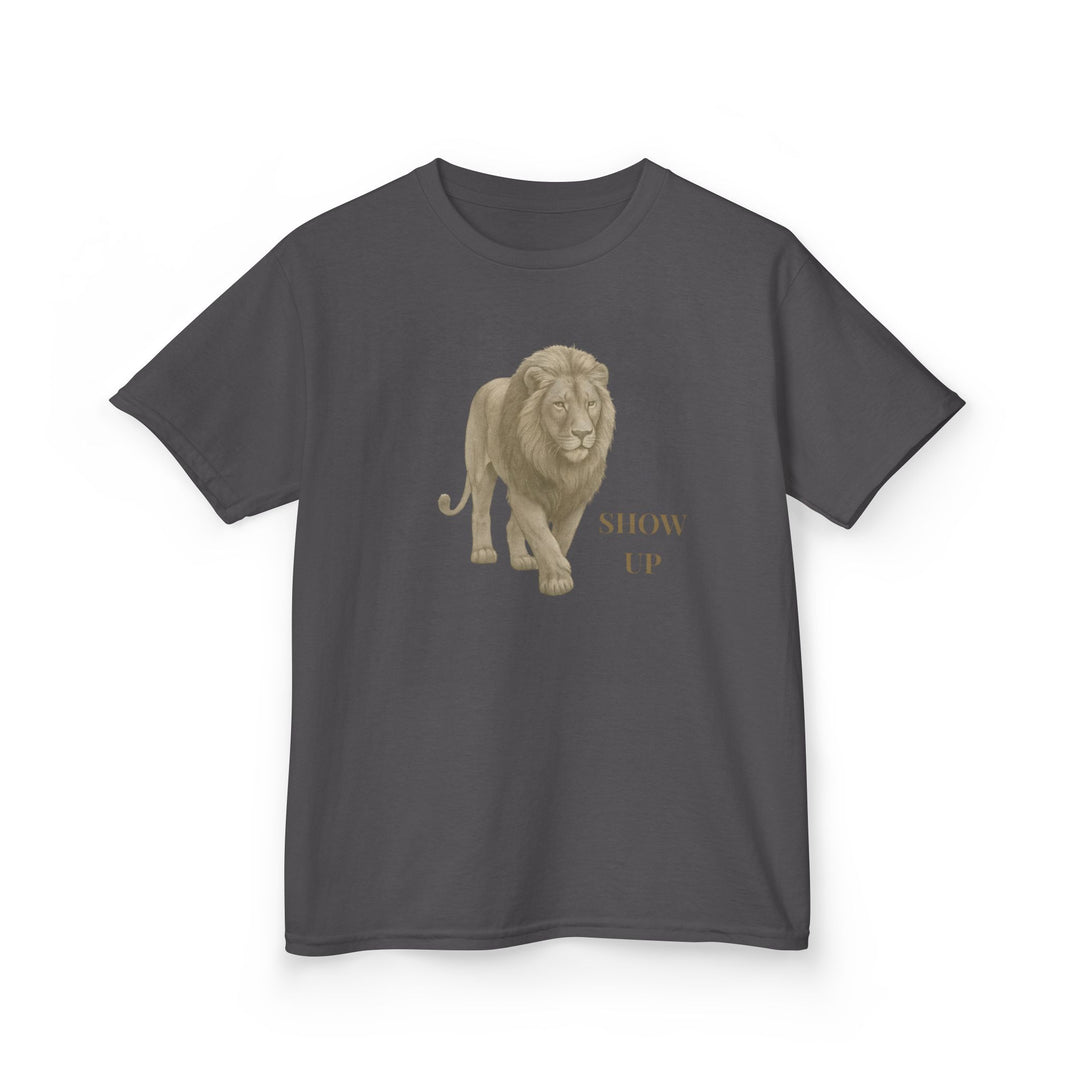Kids Lion Tee | "Show Up" | Sketch Design | Eco-Conscious | Empowered & Bold