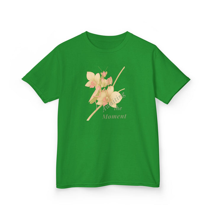 Kids Orchid Mantis Tee | "Awaiting the Moment" | Sketch Design | Eco-Conscious | Reflective & Wise