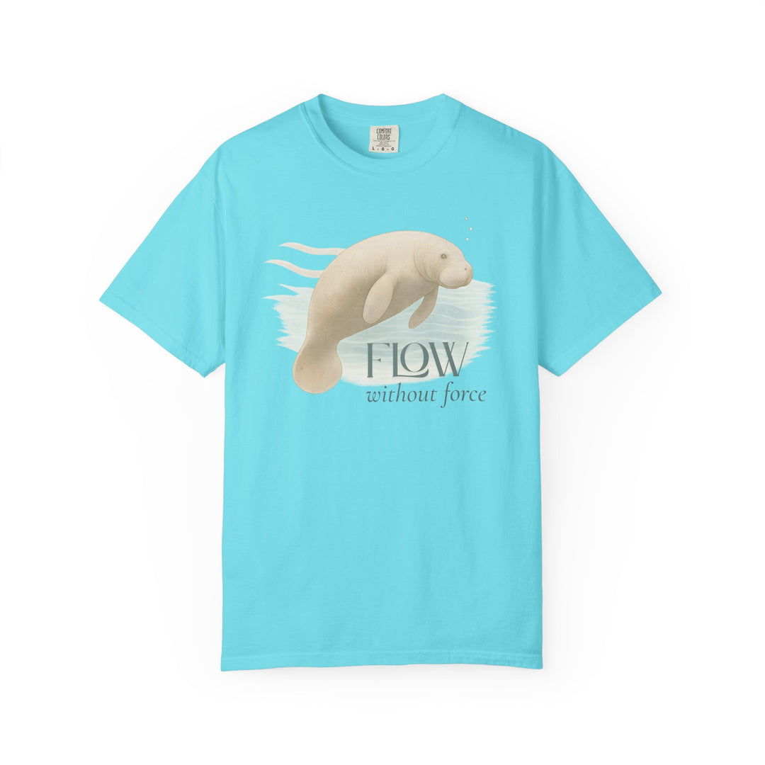 Flow Without Force – Manatee | Calm & Centered | Sketch Series by Pure Perspective | Eco Friendly Graphic Tee