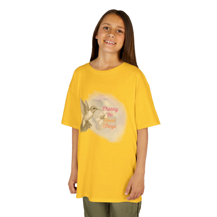 Kids Hummingbird Tee | Chasing the Sweet Things says "Look for Joy" | Sketch Design | Eco-Conscious | Hopeful & Healing