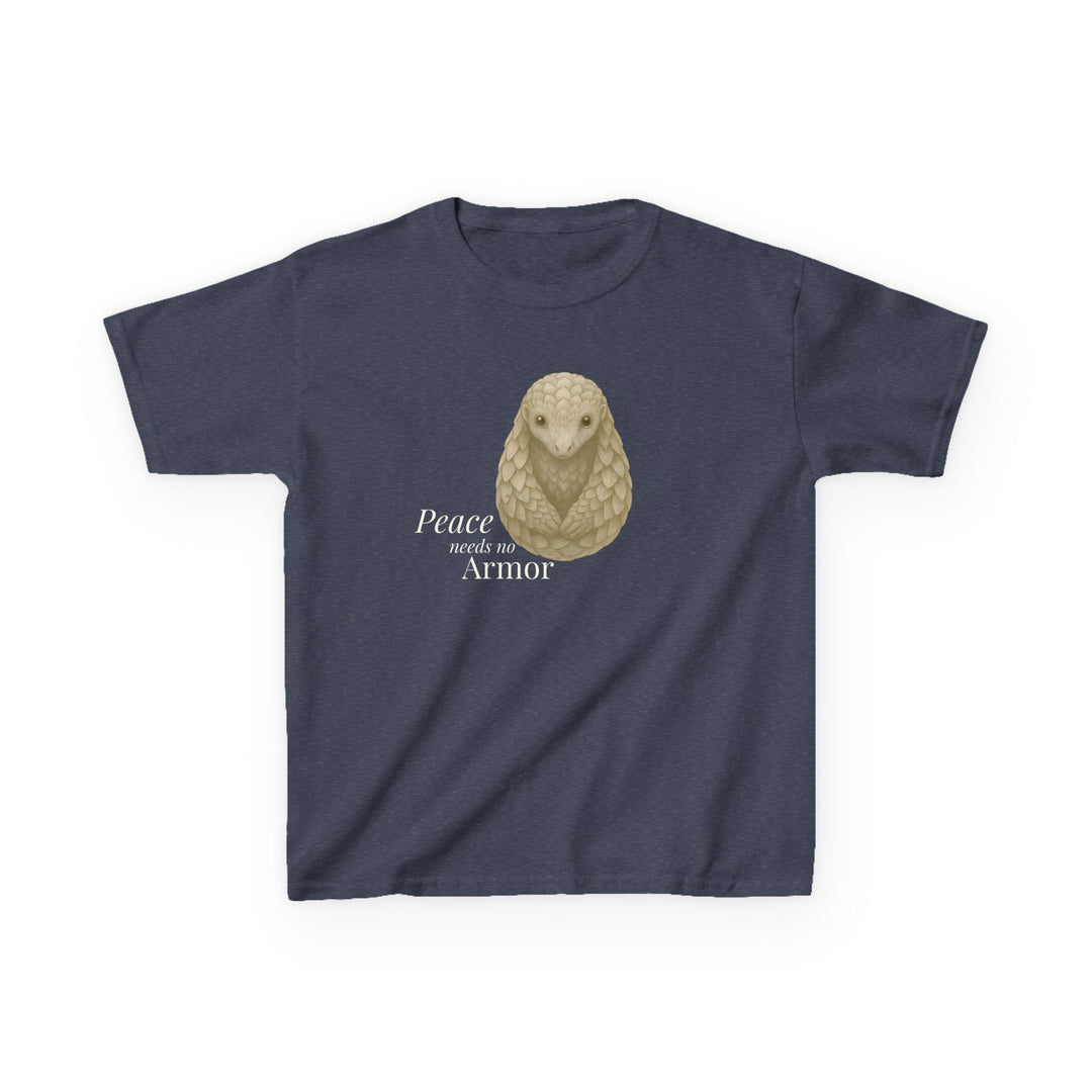 Kids Pangolin Tee | "Peace Needs No Armor" | Sketch Design | Eco-Conscious | Calm & Centered