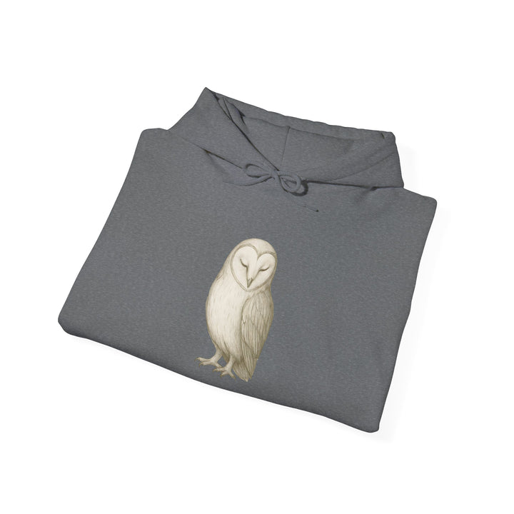 Let Quiet Lead – Barn Owl Edition | Calm & Centered Series | Unisex Heavy Blend™ Hooded Sweatshirt | Eco-Friendly Apparel