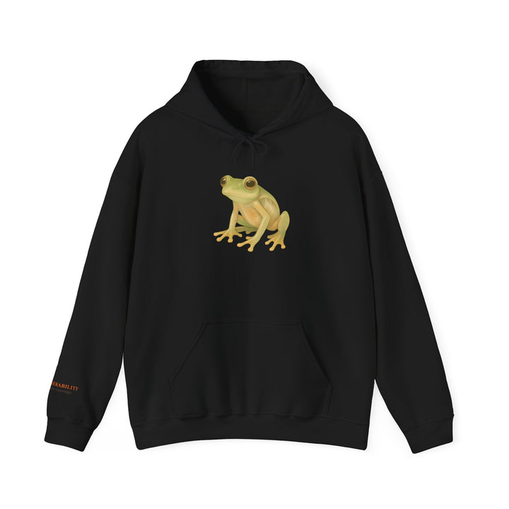 Vulnerability Takes Courage – Glass Frog Butterfly Edition | Hopeful & Healing Series | Unisex Heavy Blend™ Hooded Sweatshirt | Eco-Friendly Apparel