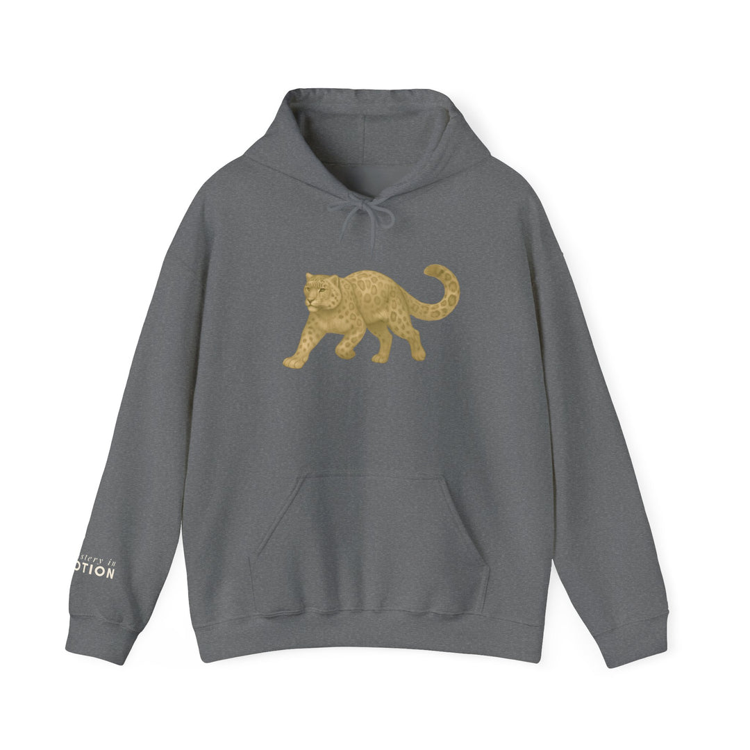 Mastery in Motion – Snow Leopard Edition | Patient & Peaceful Series | Unisex Heavy Blend™ Hooded Sweatshirt | Eco-Friendly Apparel