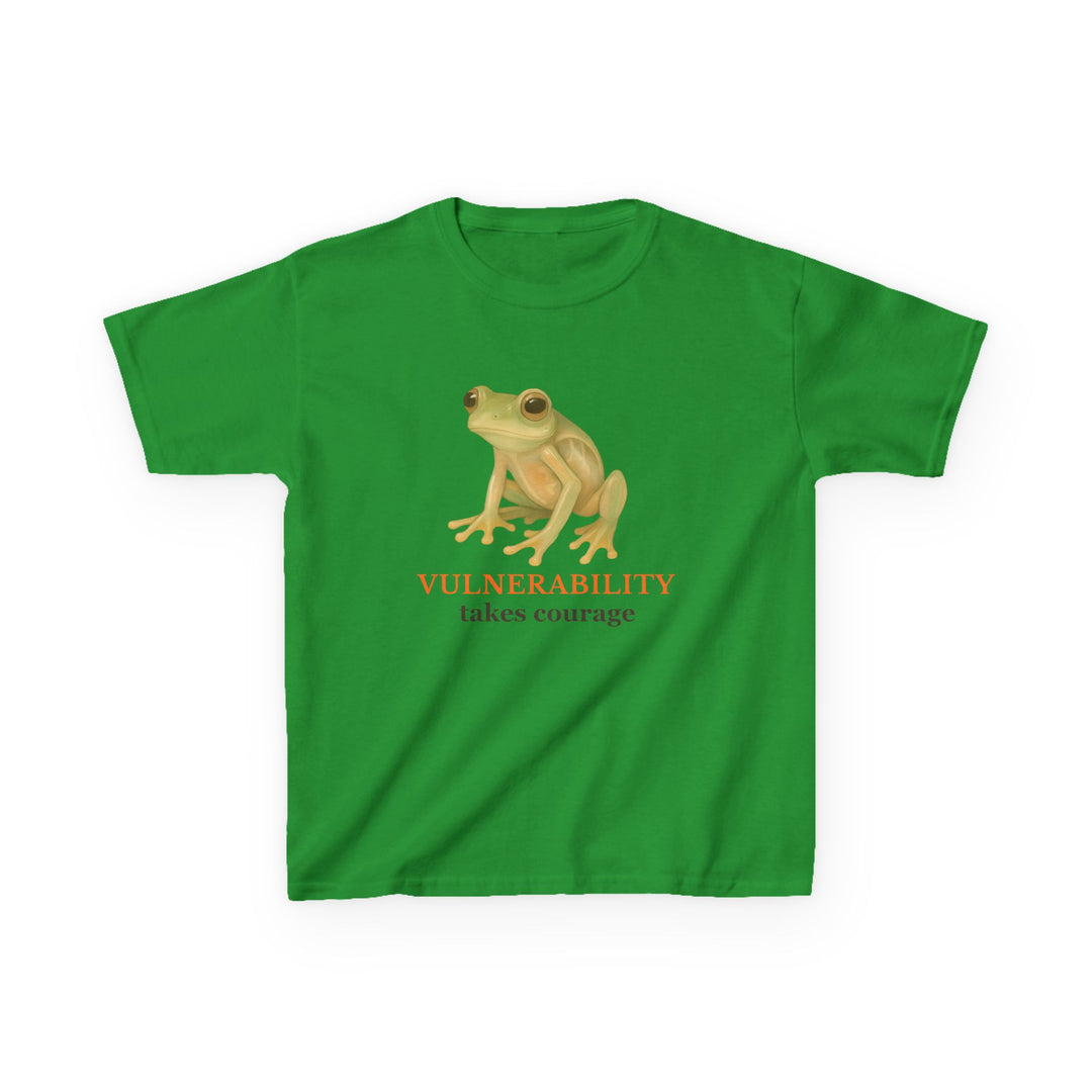 Kids Glass Frog Tee | "Vulnerability Takes Courage" | Sketch Design | Eco-Conscious | Hopeful & Healing