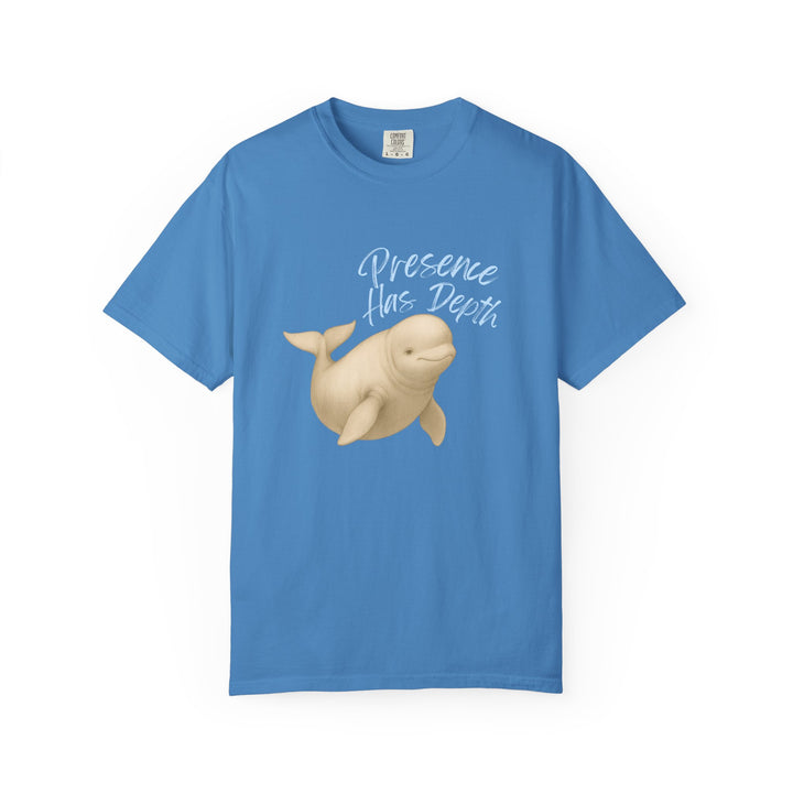 Presence Has Depth – Beluga Whale | Grounded & Gentle | Sketch Series by Pure Perspective | Eco Friendly Graphic Tee