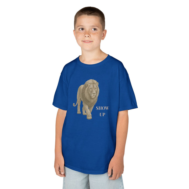 Kids Lion Tee | "Show Up" | Sketch Design | Eco-Conscious | Empowered & Bold