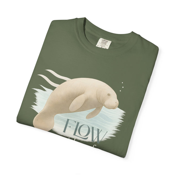 Flow Without Force – Manatee | Calm & Centered | Sketch Series by Pure Perspective | Eco Friendly Graphic Tee