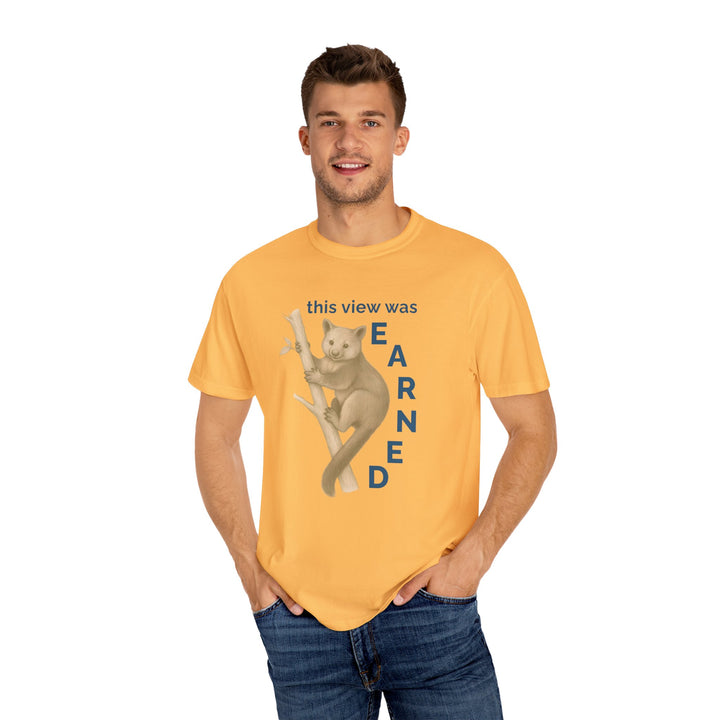 This View Was Earned – Tree Kangaroo | Joyful & Playful | Sketch Series by Pure Perspective | Eco Friendly Graphic Tee
