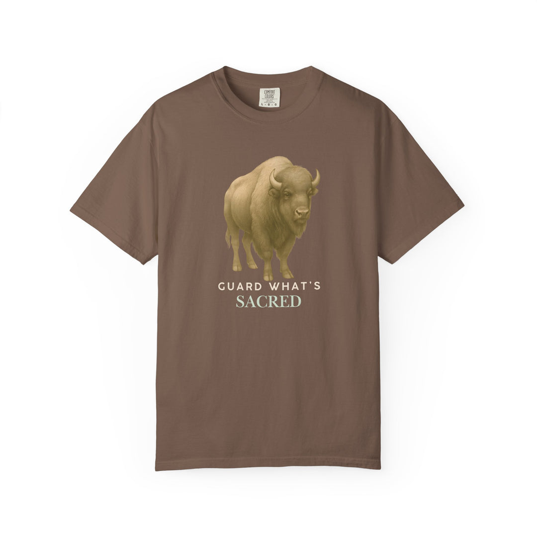 Guard What's Sacred – Bison | Connected & Compassionate | Sketch Series by Pure Perspective App | Eco Friendly Graphic Tee