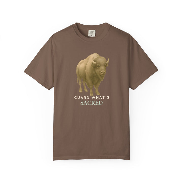 Guard What's Sacred – Bison | Connected & Compassionate | Sketch Series by Pure Perspective App | Eco Friendly Graphic Tee