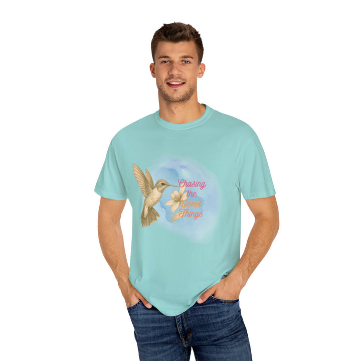 Chasing the Sweet Things – Hummingbird | Hopeful & Healing | Sketch Series by Pure Perspective | Eco Friendly Graphic Tee