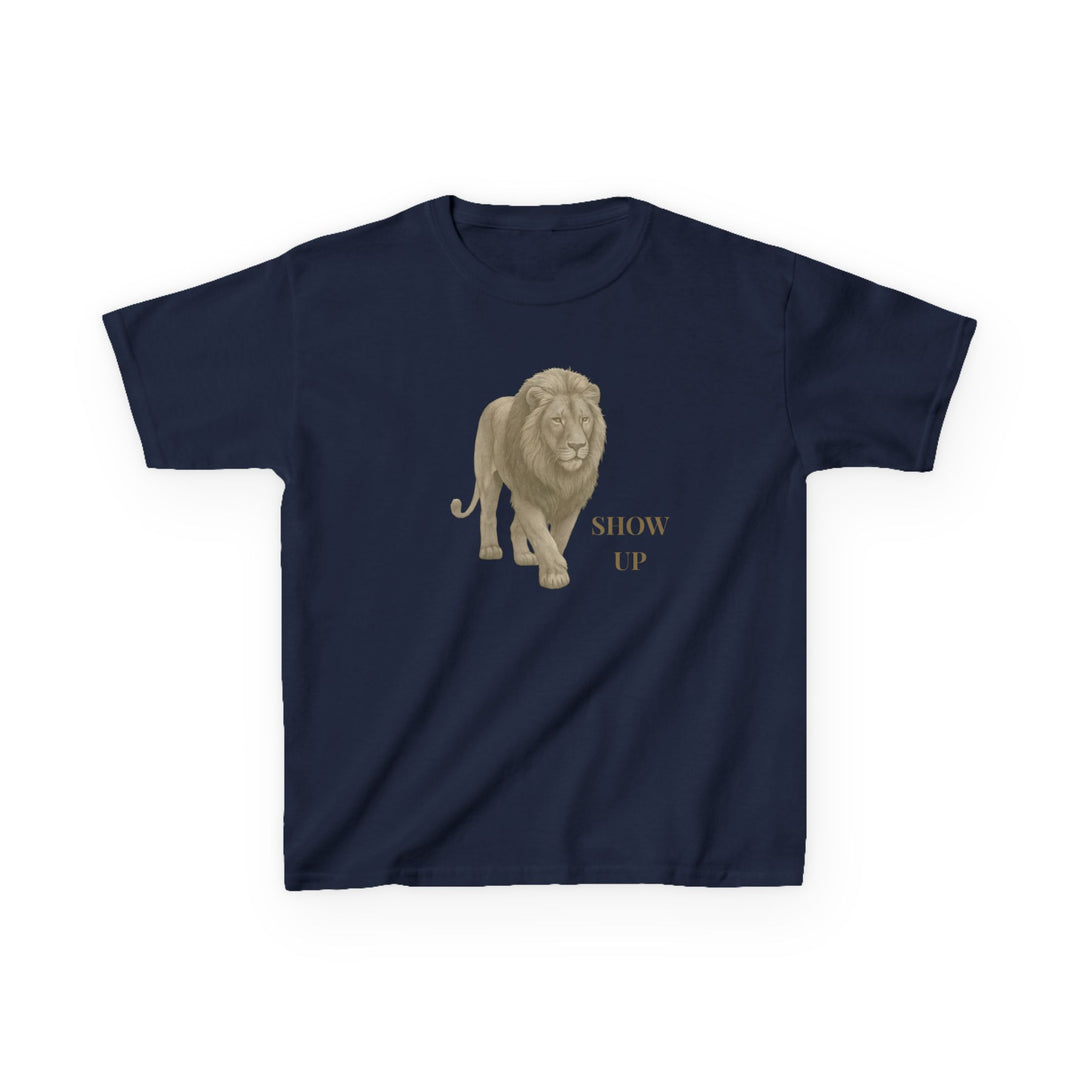 Kids Lion Tee | "Show Up" | Sketch Design | Eco-Conscious | Empowered & Bold