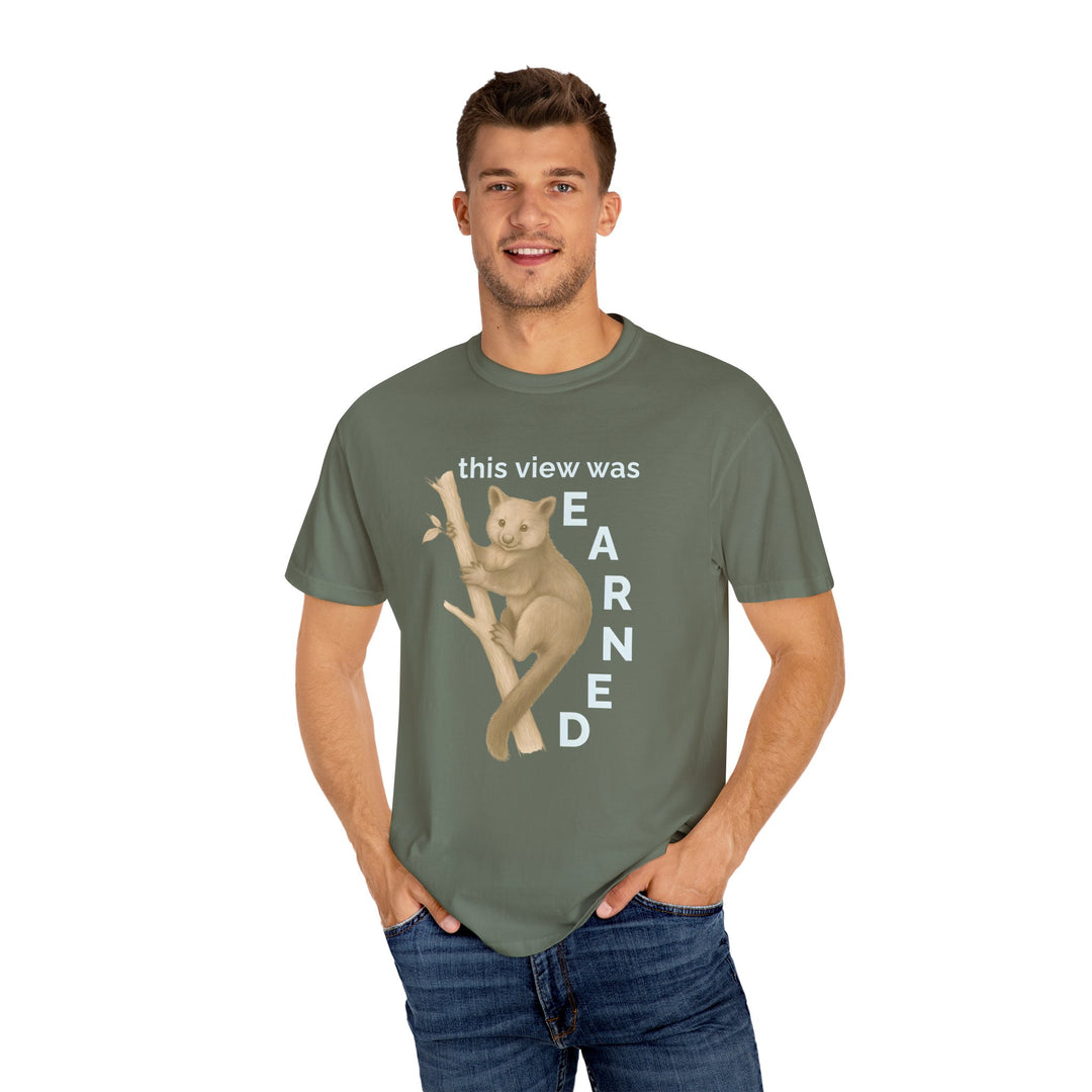 This View Was Earned – Tree Kangaroo | Joyful & Playful | Sketch Series by Pure Perspective | Eco Friendly Graphic Tee