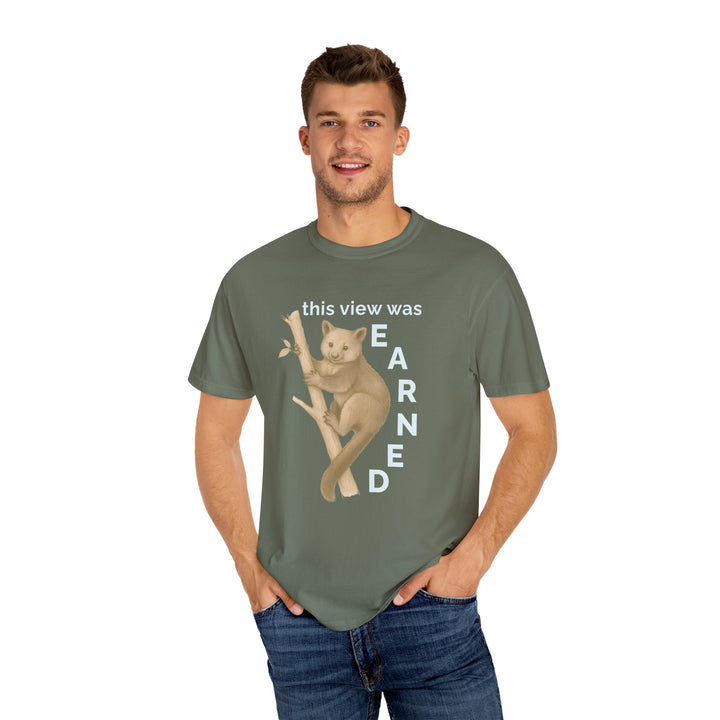 This View Was Earned – Tree Kangaroo | Joyful & Playful | Sketch Series by Pure Perspective | Eco Friendly Graphic Tee